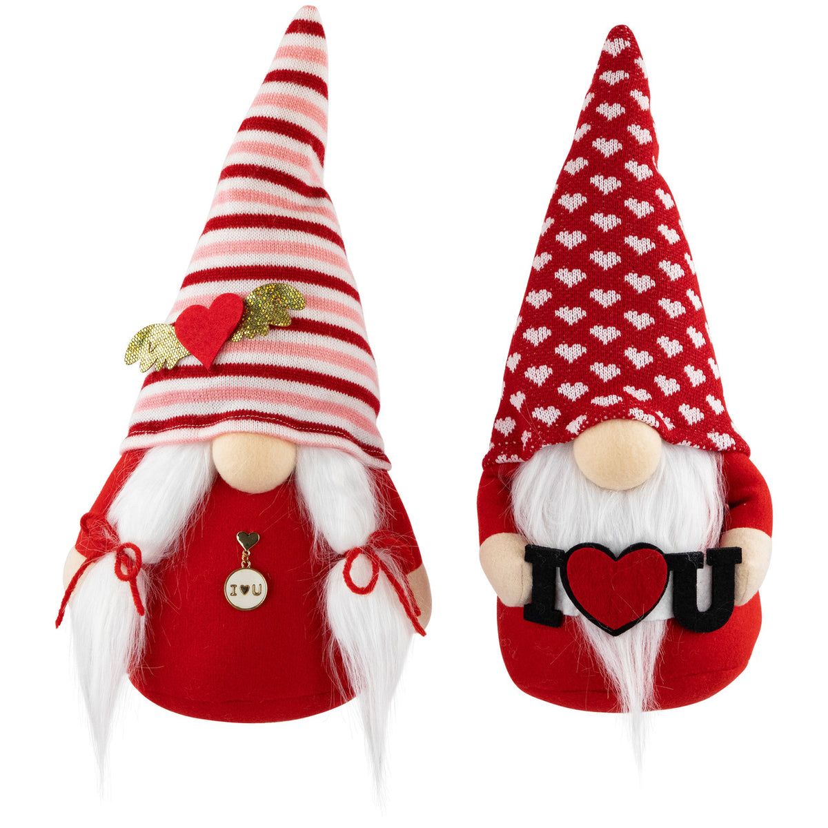 Plush &quot;I Heart U&quot; Valentine&#39;s Day Gnomes 12&quot; Set of 2
