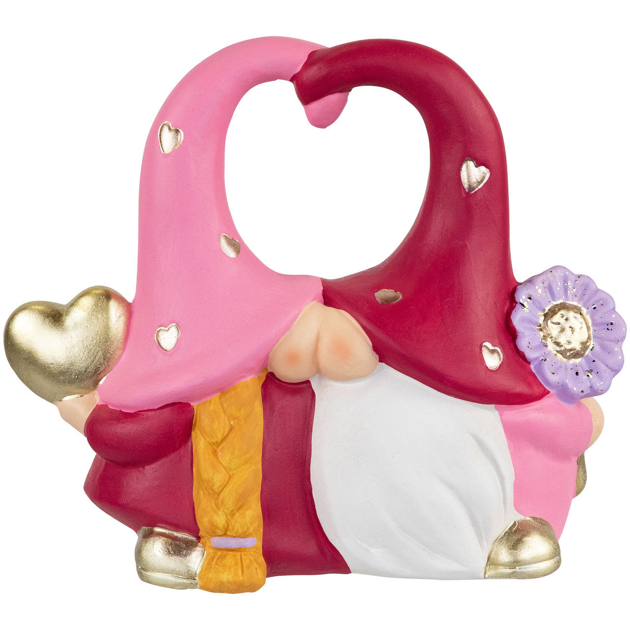 Valentine’s Day Kissing Gnomes Pair 8-Inch Romantic Swedish Tomte Decor