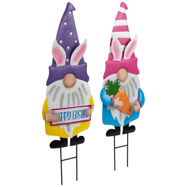 Easter Gnomes Garden Stakes 2 Pack Outdoor Decorations