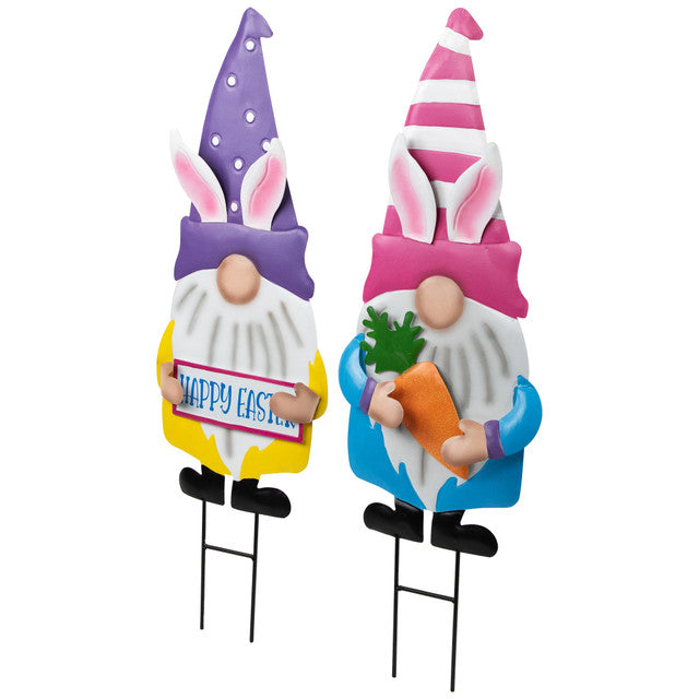 Easter Gnomes Garden Stakes 2 Pack Outdoor Decorations