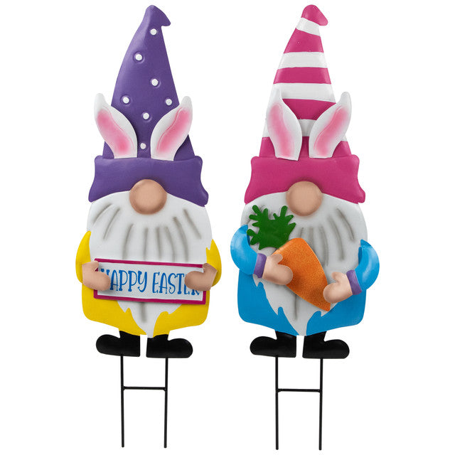 Easter Gnomes Garden Stakes 2 Pack Outdoor Decorations