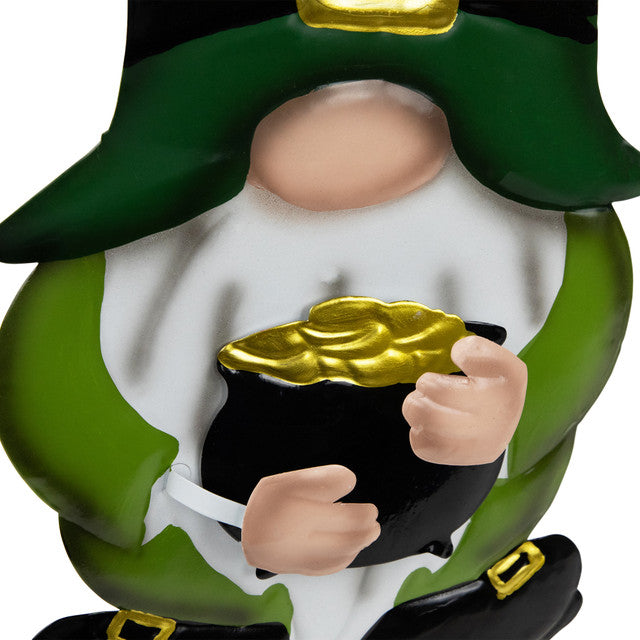 Pot of Gold Rainbow St Patricks Day Gnomes Garden Stakes