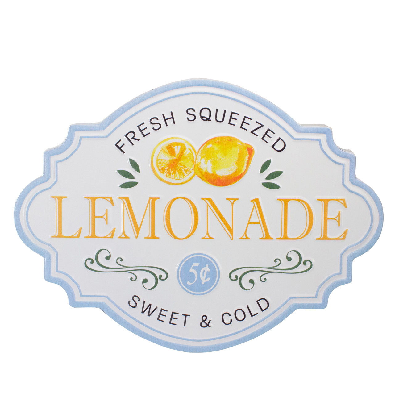 Metal Fresh Squeezed Lemonade Sign 15.25" for Wall Decor