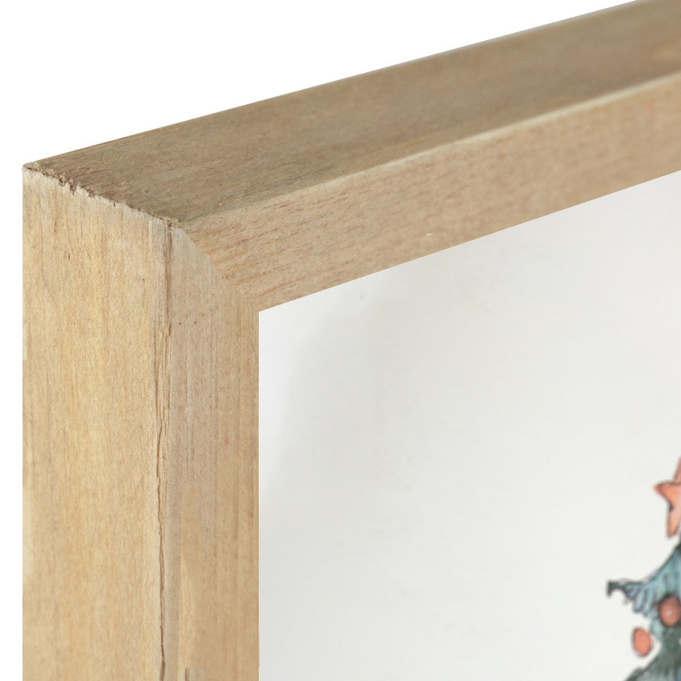 Oh Christmas Tree Wooden Framed 20" Wall Art Decoration