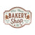Gingerbread "Mrs. Claus' Bakery Shop" Metal Christmas Wall Sign - 18 Inches