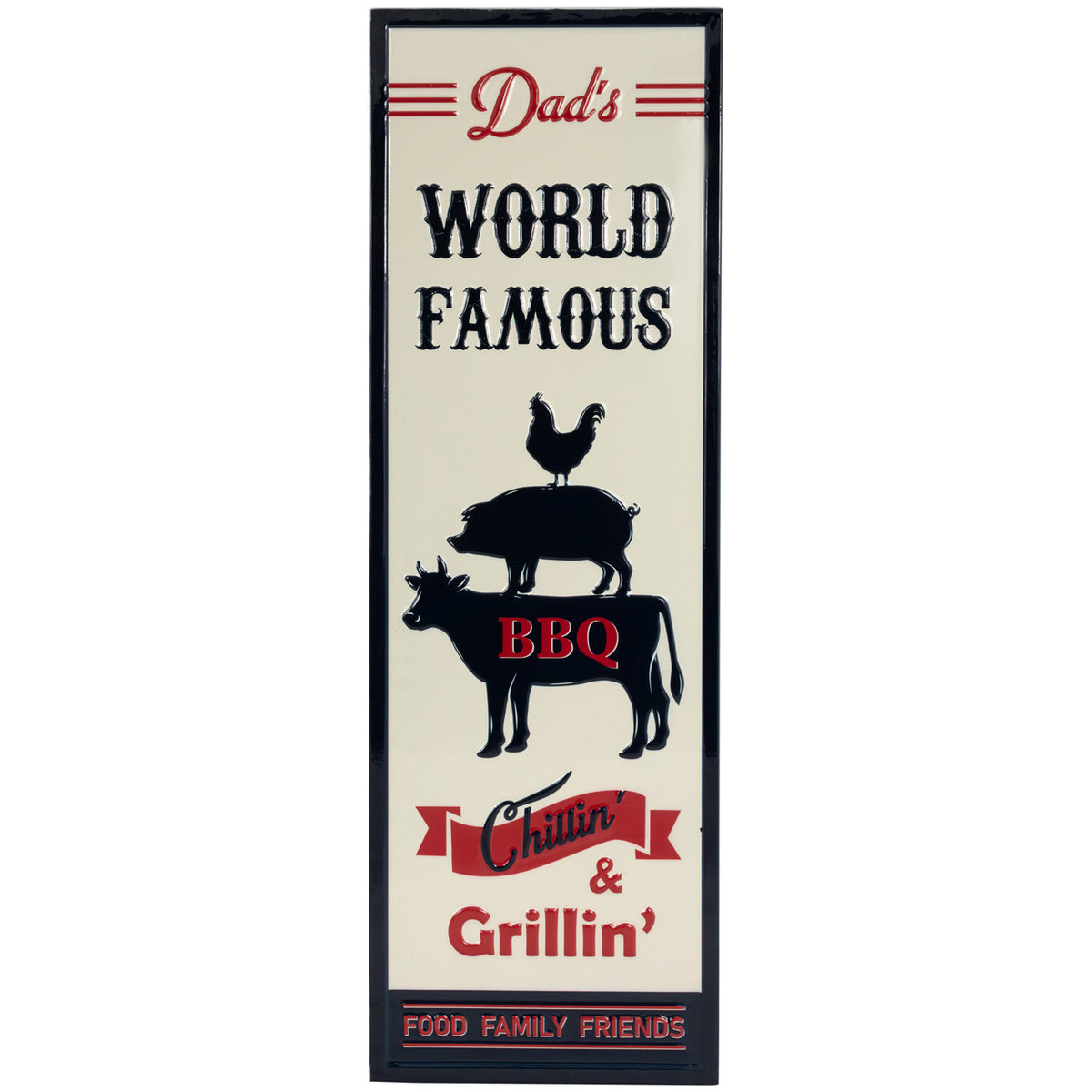 Dad&#39;s World Famous BBQ Metal Sign 23&quot; Wall Decor