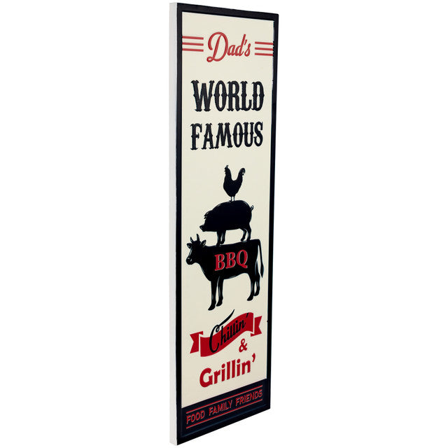 Dad&#39;s World Famous BBQ Metal Sign 23&quot; Wall Decor