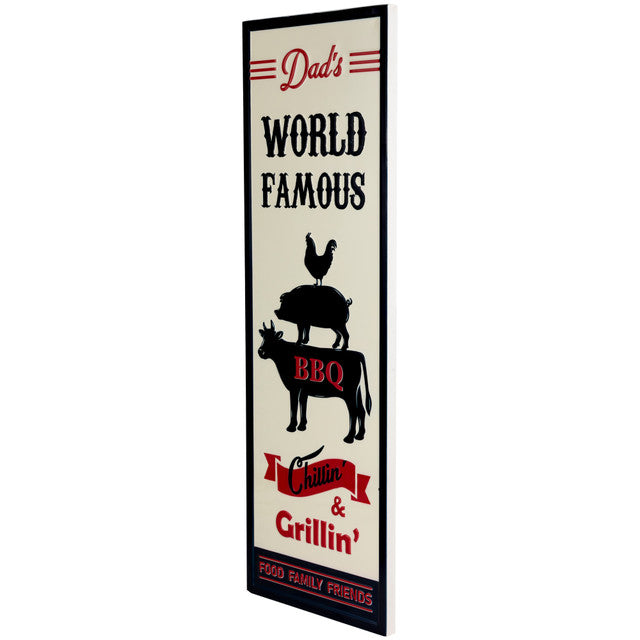 Dad&#39;s World Famous BBQ Metal Sign 23&quot; Wall Decor