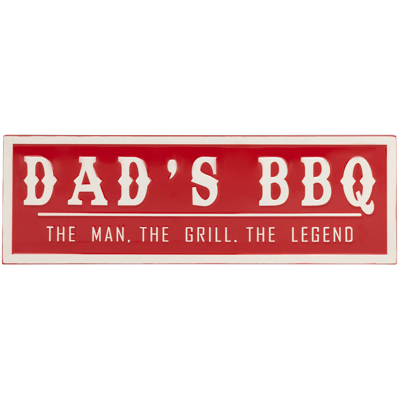 Dad's BBQ Metal Sign - 23" Red Wall Decor