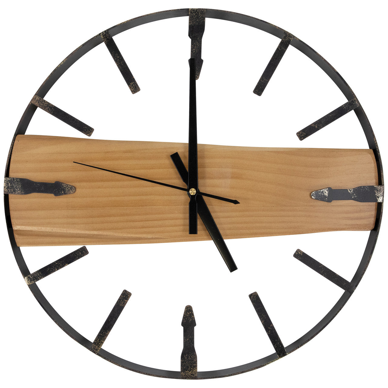 Farmhouse Style Metal Frame Wall Clock 15.75"