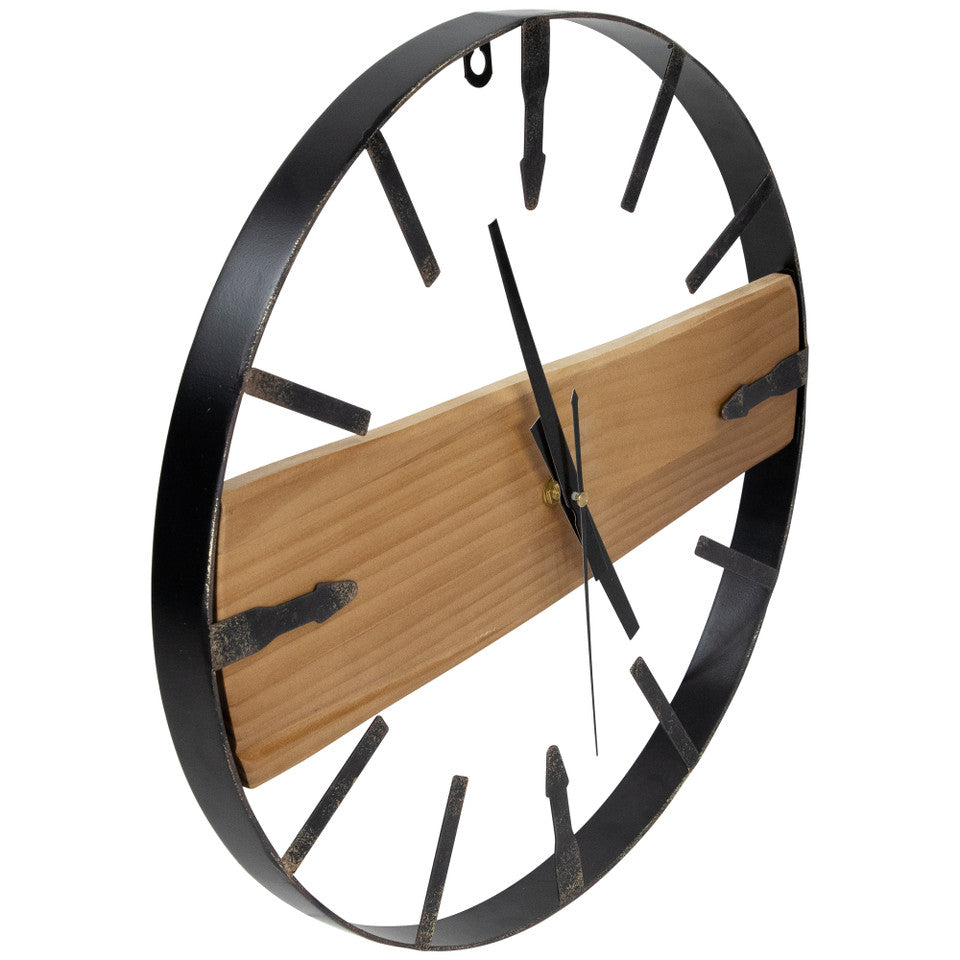 Farmhouse Style Metal Frame Wall Clock 15.75&quot;