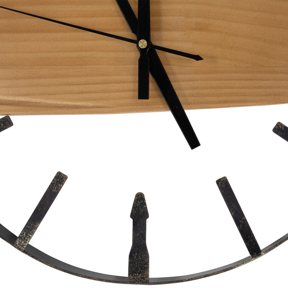 Farmhouse Style Metal Frame Wall Clock 15.75"