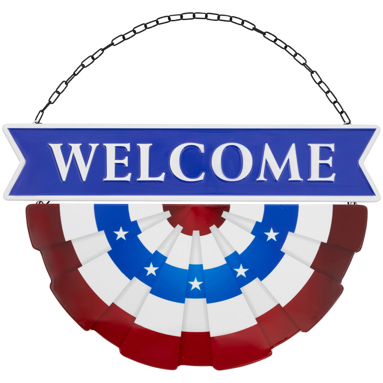 Patriotic Welcome Metal Wall Hanging Decor