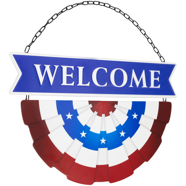 Patriotic Welcome Metal Wall Hanging Decor
