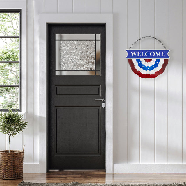 Patriotic Welcome Metal Wall Hanging Decor