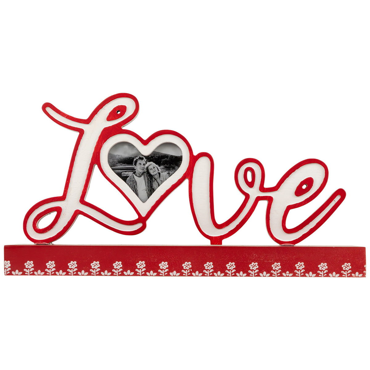 Heart and Floral Love Photo Frame for Valentine&#39;s Day