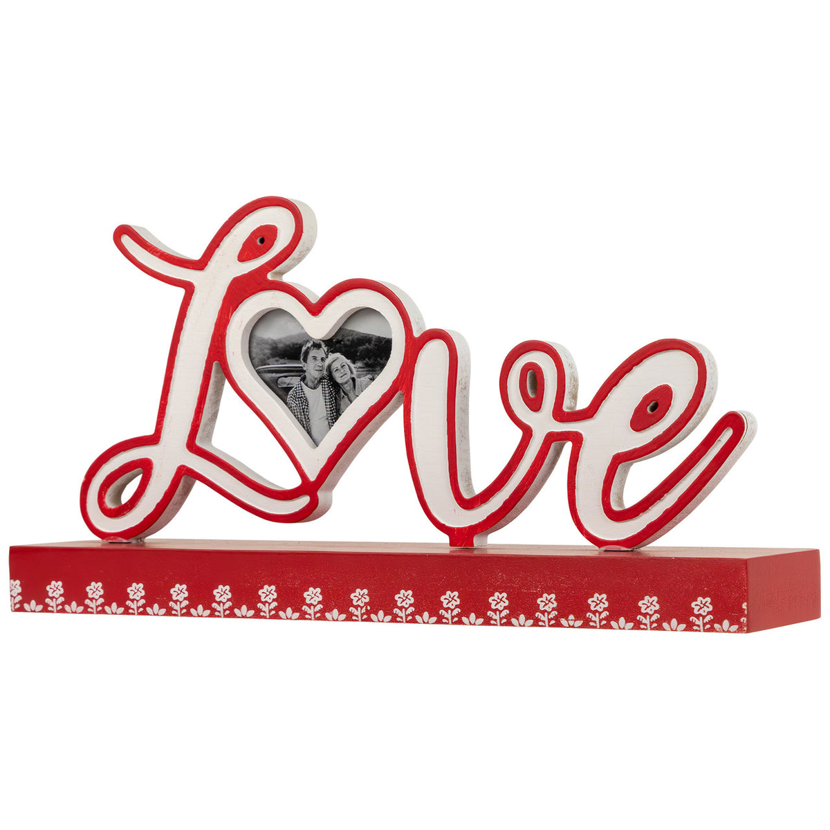 Heart and Floral Love Photo Frame for Valentine&#39;s Day
