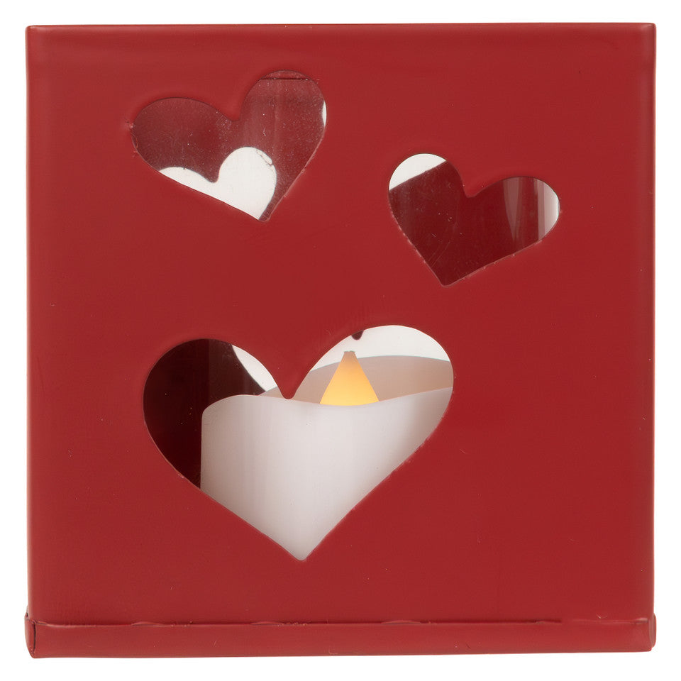 Love Blocks Metal Votive Candle Holders 2.75" Set of 4 for Valentines Day Decoration