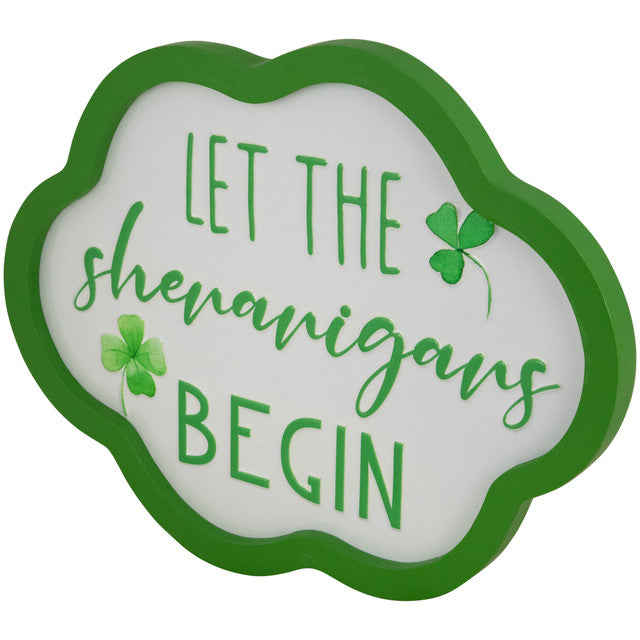 Irish Wall Decor Let the Shenanigans Begin 14&quot; for St. Patricks Day