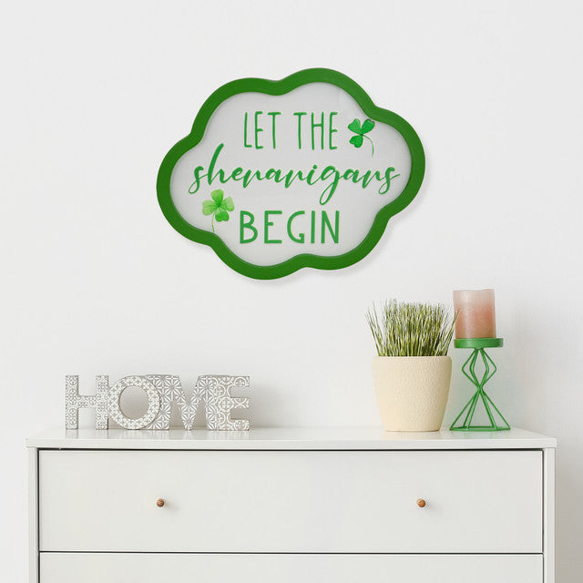 Irish Wall Decor Let the Shenanigans Begin 14&quot; for St. Patricks Day