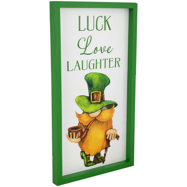 Luck Love Laughter St Patricks Day Wall Sign