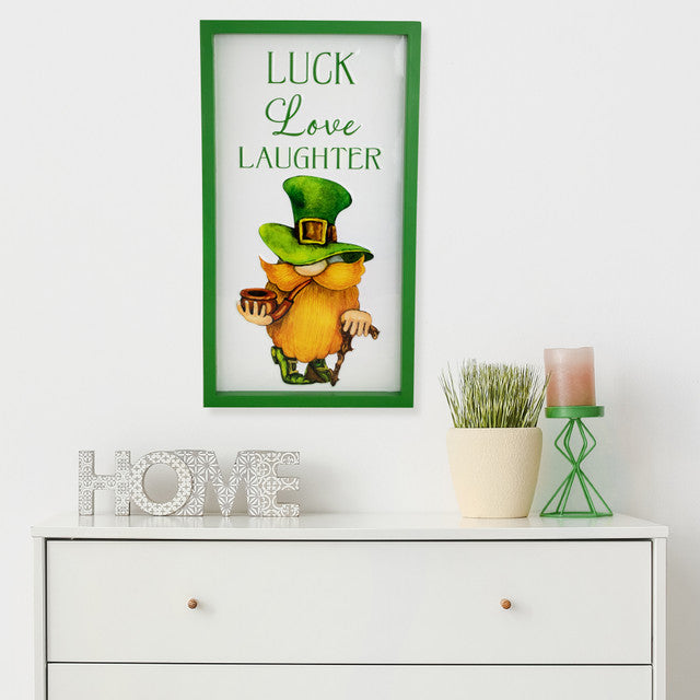 Luck Love Laughter St. Patrick&#39;s Day Framed Wall Sign