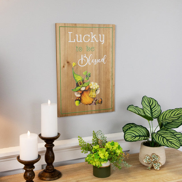 Lucky to be Blessed St Patricks Day Wooden Wall Sign