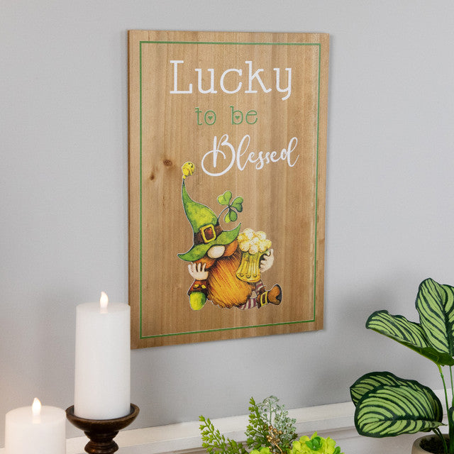 Lucky to be Blessed St Patricks Day Wooden Wall Sign