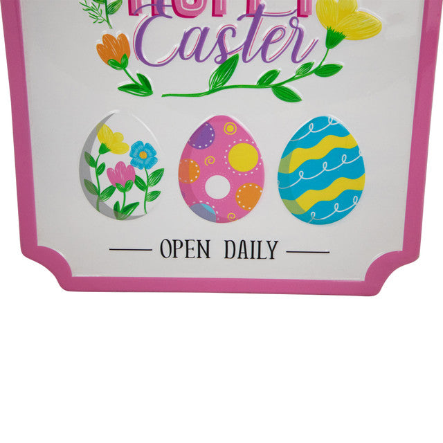 Hoppy Easter Metal Sign Open Daily Decorative Wall Art