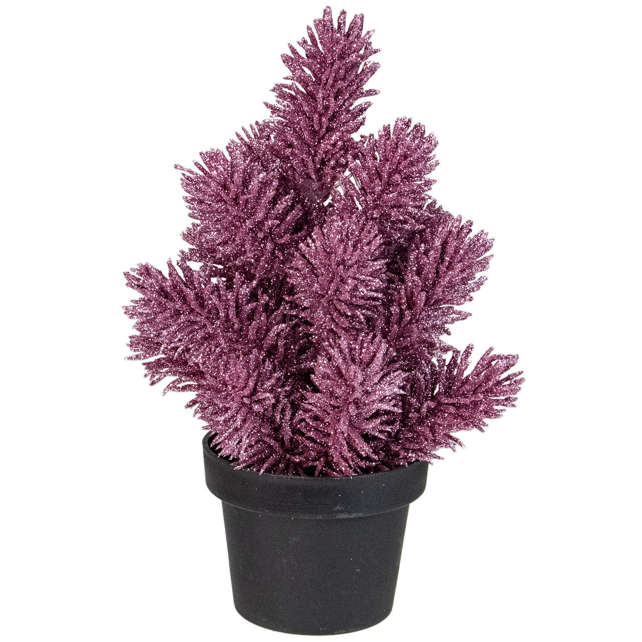 Pink Mini Artificial Christmas Tree 8.5FT Metallic Glitter Unlit