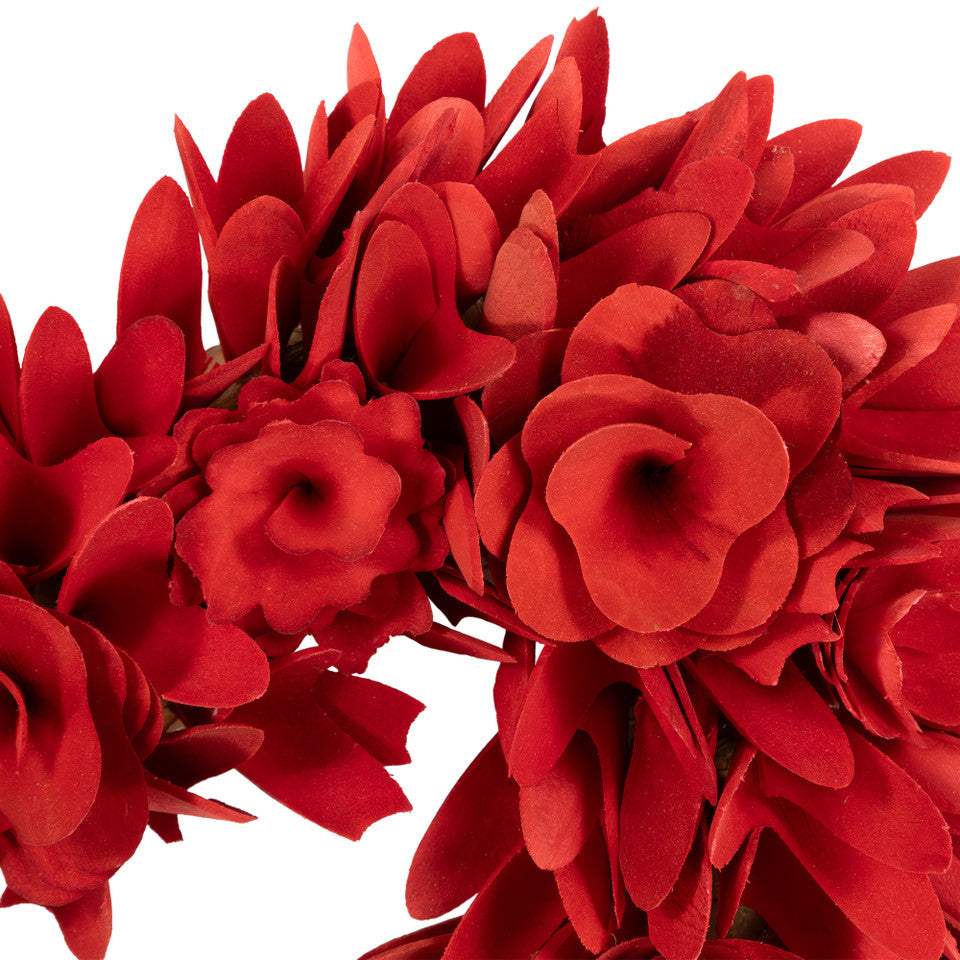 Artificial Rose Valentine&#39;s Day Floral Wreath 15&quot; Red and Pink