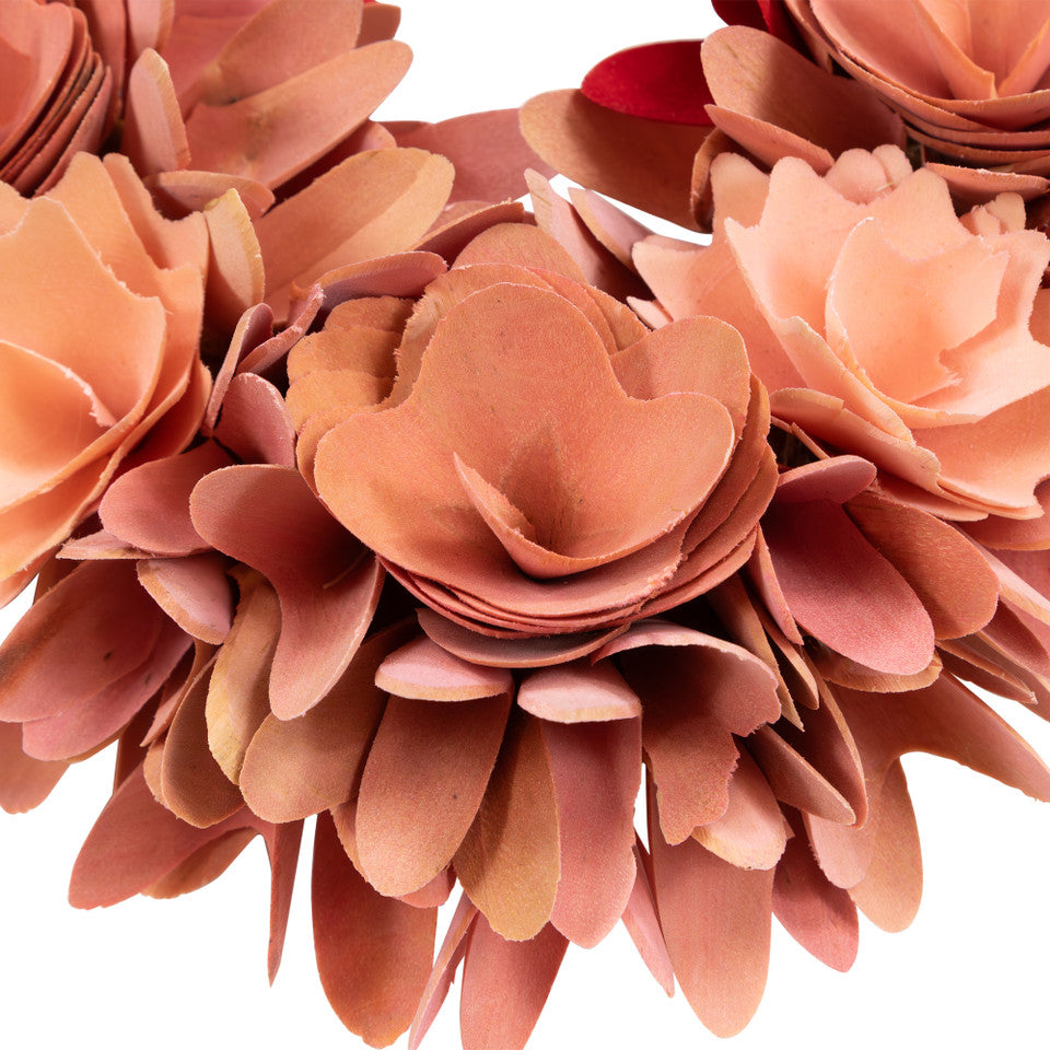 Artificial Rose Valentine&#39;s Day Floral Wreath 15&quot; Red and Pink