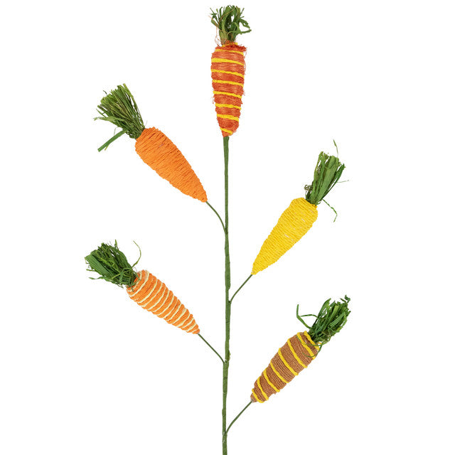 Long Striped Carrots Easter Spray for Spring Decor