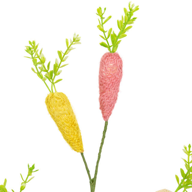 Multicolored Knitted Carrots Easter Spray 23.75"