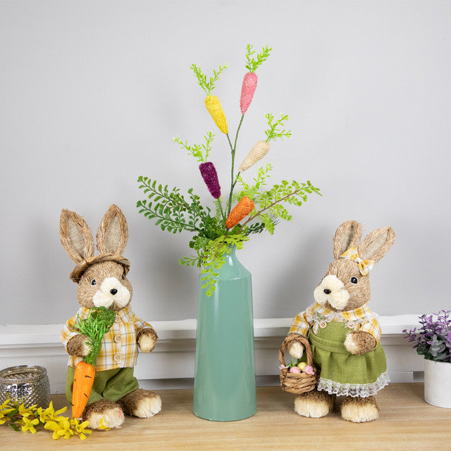 Multicolored Knitted Carrots Easter Spray 23.75&quot;