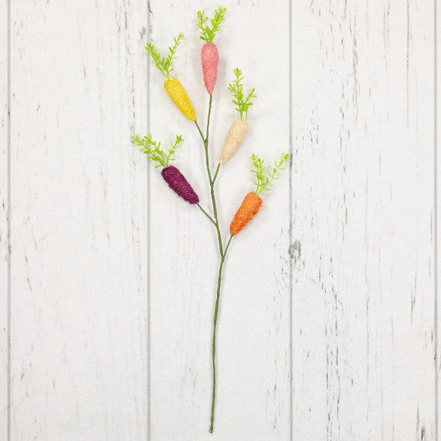 Multicolored Knitted Carrots Easter Spray 23.75&quot;