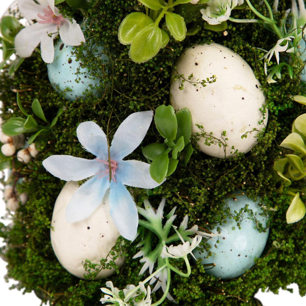 Floral Easter Egg Tree Decoration Blue and White