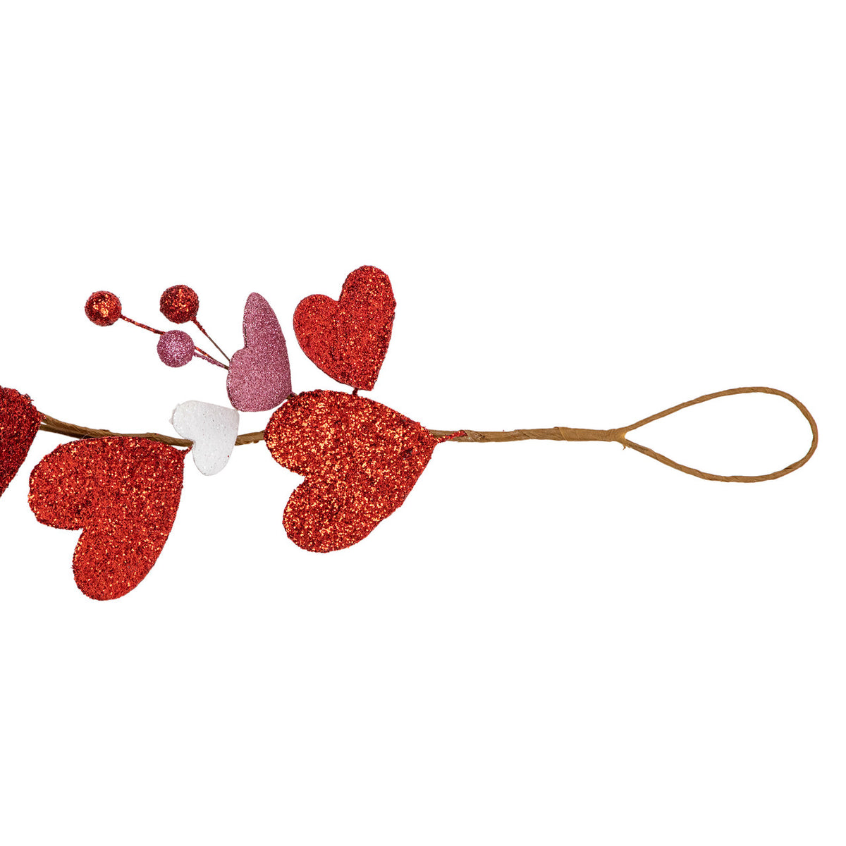 Valentine&#39;s Day Unlit Garland 6&#39; Red and Pink Hearts