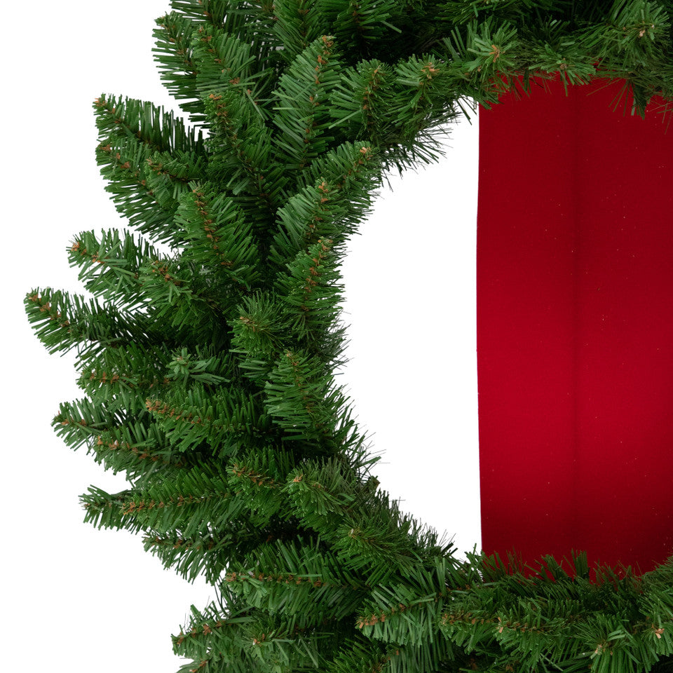 Festive Set of 3 Christmas Wreaths on Classic Red Ribbon 6.5&#39; Triple Wreath Hanging Decoration