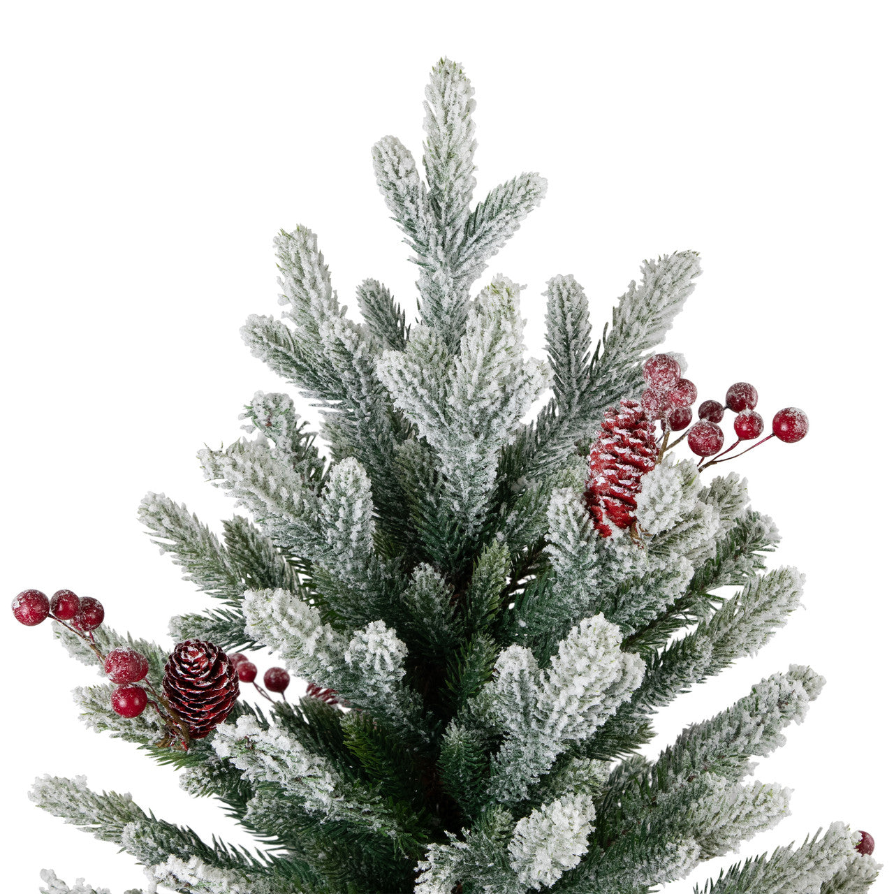 Artificial Christmas Tree Unlit 25" Potted Flocked Mini Fir Pine