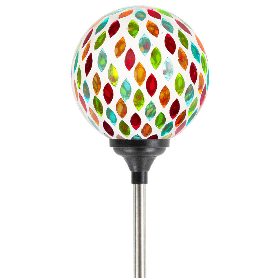 Mosaic Stained Glass Solar LED Pathway Lights (2-Pack)