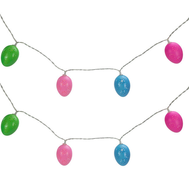10 Count Multi-Color Easter Egg LED String Lights 4.5ft Clear Wire