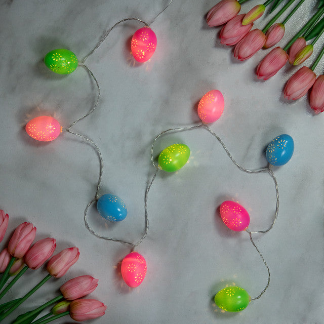 10 Count Multi-Color Easter Egg LED String Lights 4.5ft Clear Wire