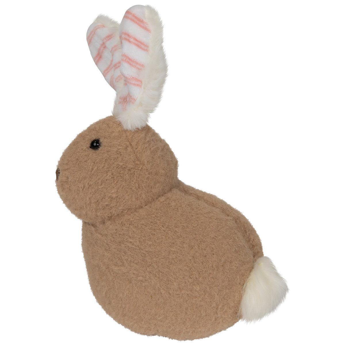 Plush Rabbit with Striped Ears Easter Figurine