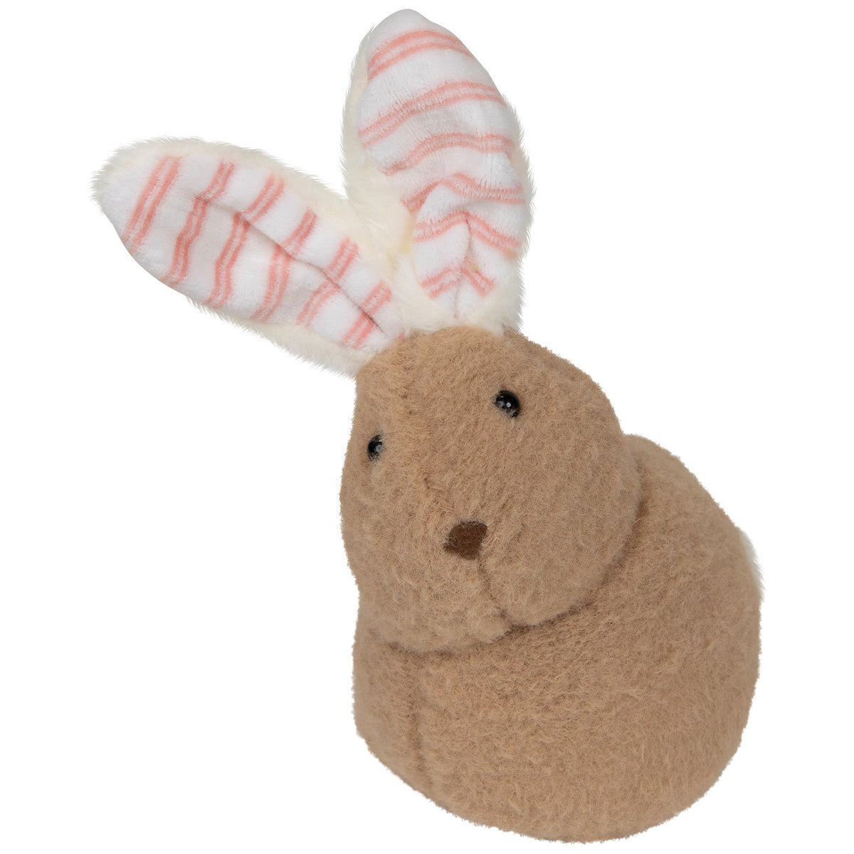 Plush Rabbit with Striped Ears Easter Figurine