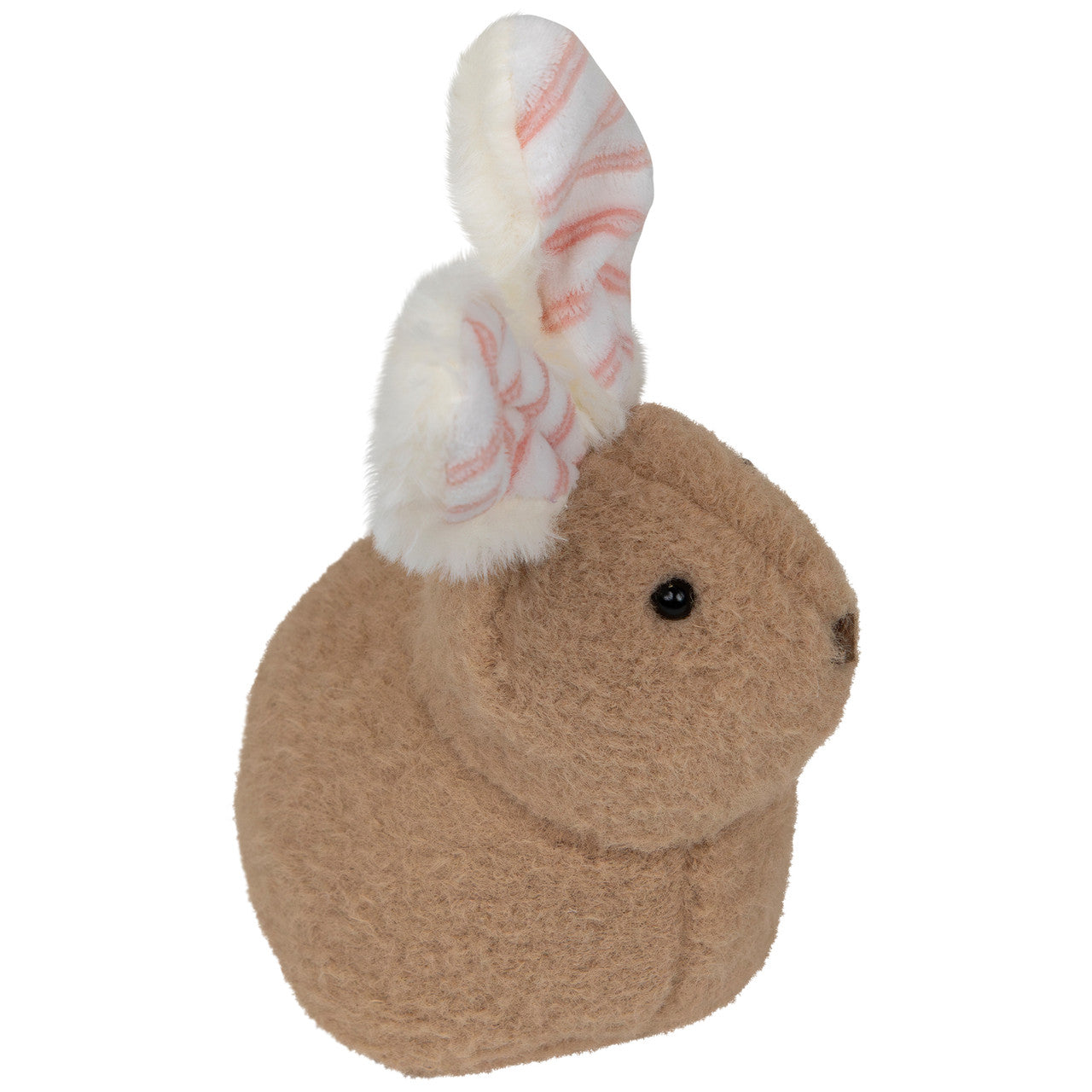 Plush Rabbit with Striped Ears Easter Figurine