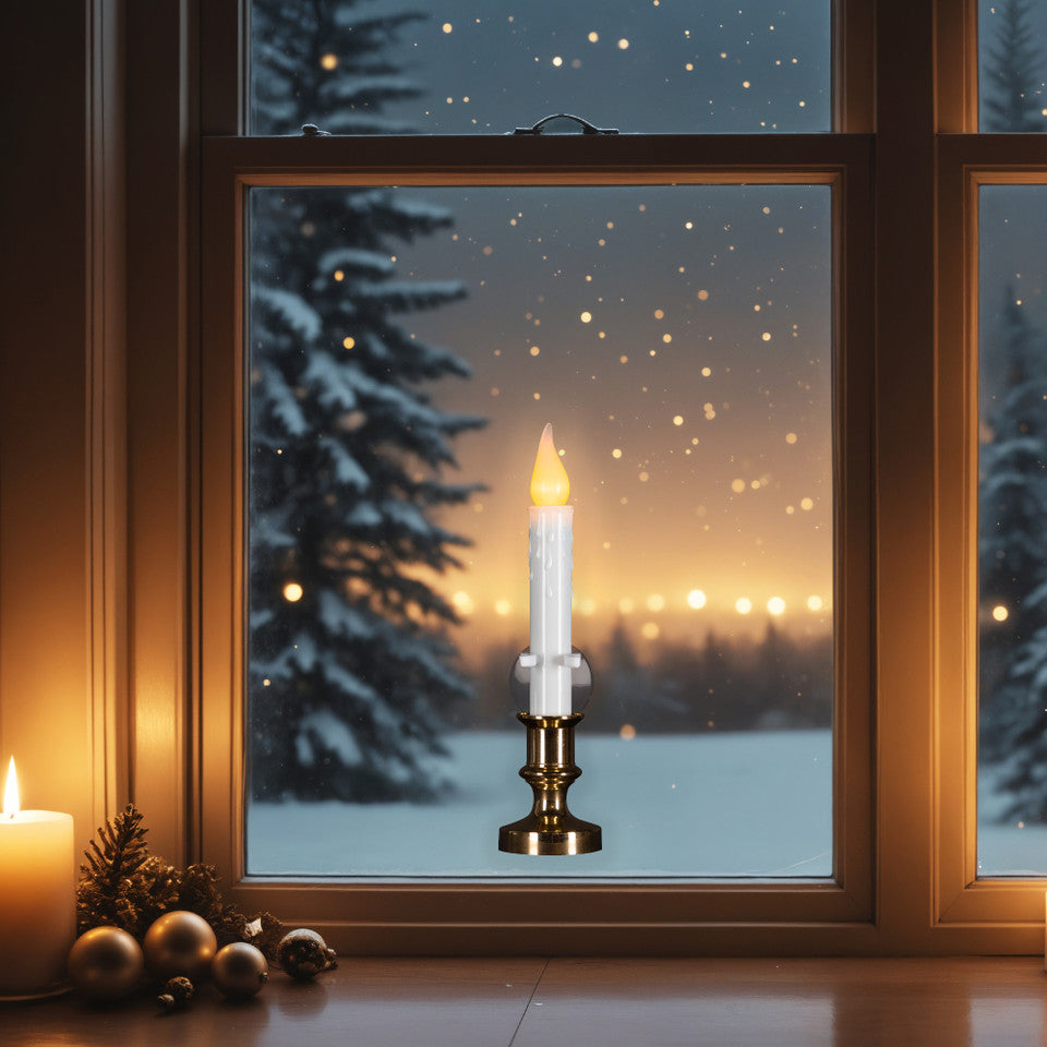 LED Flickering Window Candles 8.5&quot; with Timer, Set of 3