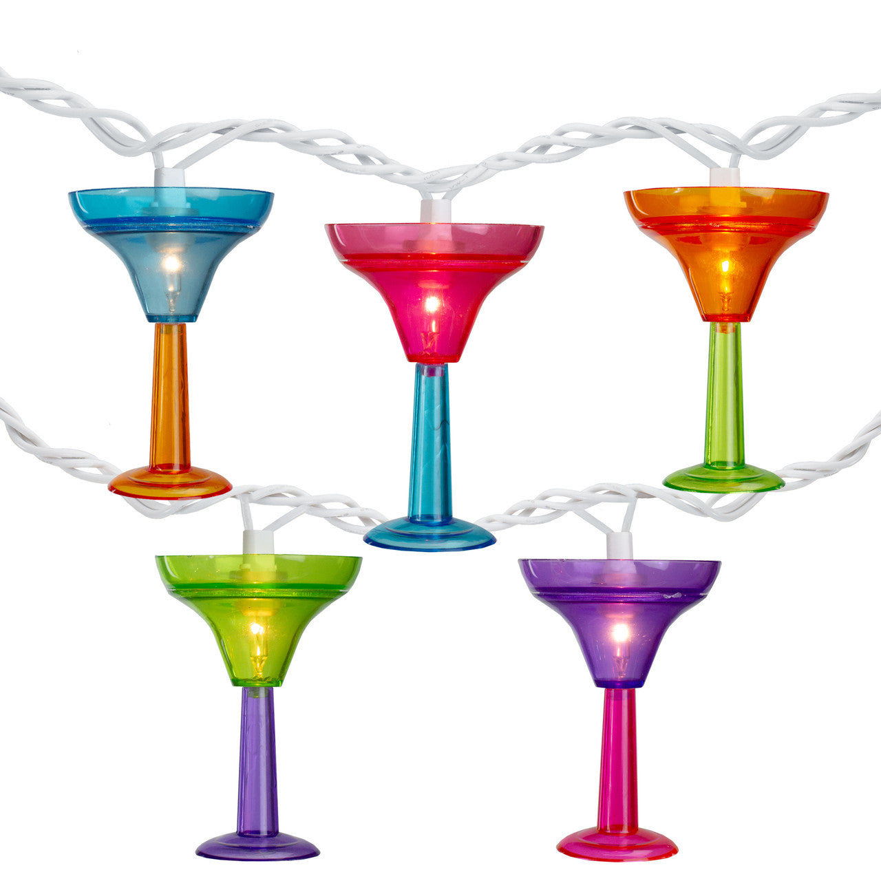 7.5FT Colored Margarita Glass 10 Count Light Set