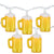 Outdoor Patio String Light Set 10 Count Beer Mug Light with 7.25FT White Wire