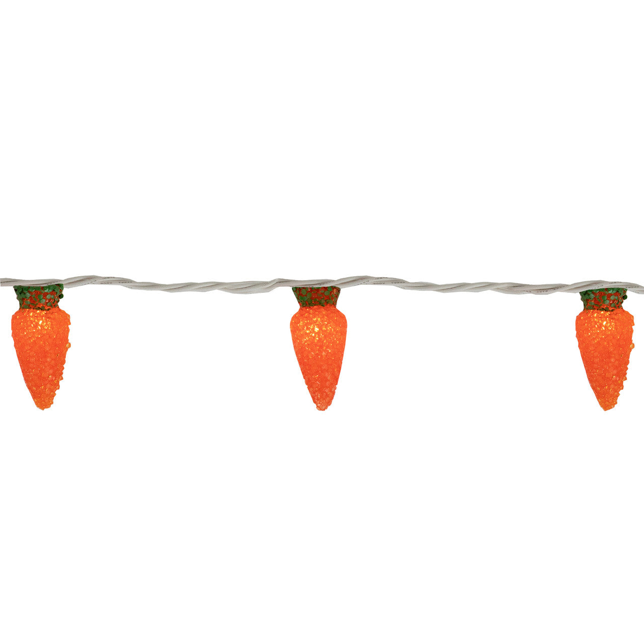 Orange Carrot Easter 10 Count String Lights  7.25ft White Wire